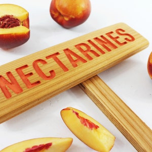 NECTARINES Garden Tree Marker, Garden Stake, Garden Sign, Fruit Tree Sign, Summer Fruit Tree Sign, Custom Garden Sign, Personalized Marker