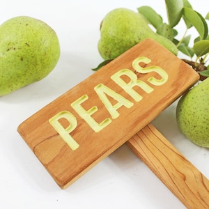 PEARS Sign, Outdoor Sign, Yard Art, Tree Marker, Shrub Sign, Plant Label, Fruit Sign, Asian Pear, Bosc Pear, Bartlett Pear, Fruit Tree Sign