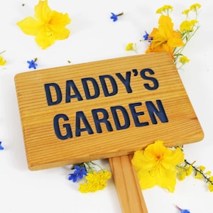 DAD'S GARDEN Sign, Oil Sealed: Hand Routed, Personalized Garden Sign ...