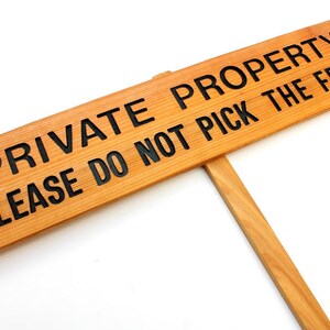 Private Property: Please Do Not Pick The Fruit Garden Marker, Warning Sign, Fruit Marker, No Picking Please, Front Lawn Sign, Private Marker