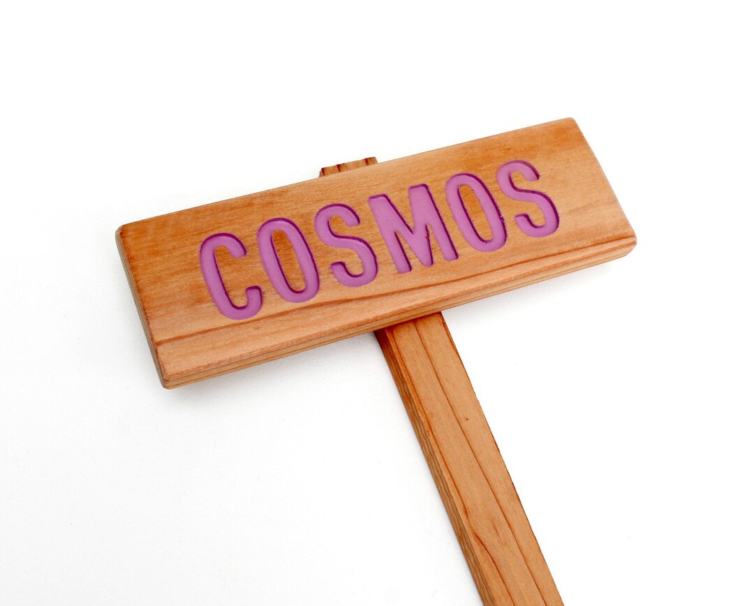 COSMOS Sign, Flower Marker, Outdoor Sign, Yard Art, Plant Label, Garden ...