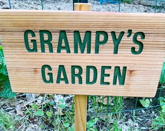 Grandpa's Garden Sign, Outdoor Marker, Yard Art, Father's Day Gift, Personalized Sign, Custom Sign, Your Name Here, Garden Marker, Gift Sign