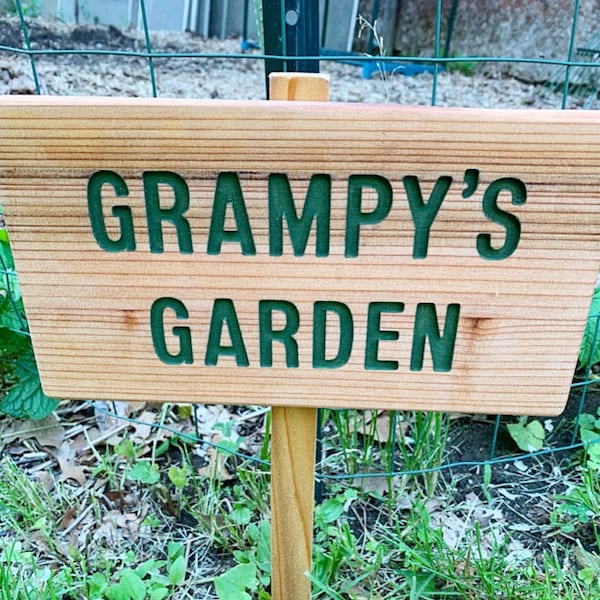 Grandpa's Garden Sign, Outdoor Marker, Yard Art, Father's Day Gift, Personalized Sign, Custom Sign, Your Name Here, Garden Marker, Gift Sign