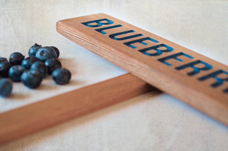 BLUEBERRIES Sign, Fruit Marker, Garden Sign, Plant Label, Blueberry, Outdoor Sign, Yard Art, Fruit, Made in Oregon, Perennial Fruit Sign image 2