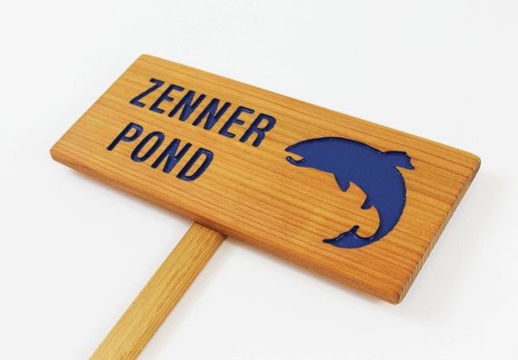 Personalized Sign for POND, Fishing Hole Sign, Backyard Garden, Zen Garden Pond, Gift for Grandpa