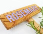 ROSEMARY Garden Sign, Painted & Sealed Cedar Wood: Hand Routed