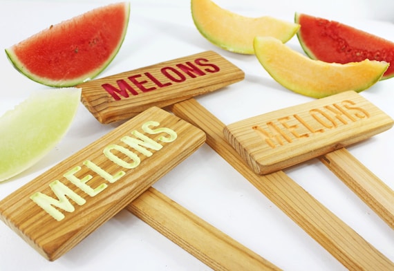 Melonen Garten Schild Gemalt Ol Versiegelt Zedernholz Etsy