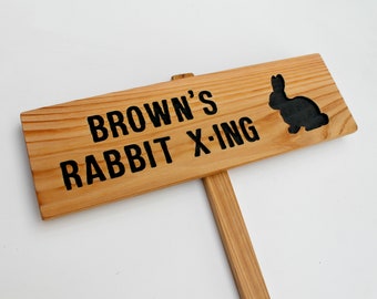 RABBIT X-ING, Rabbit Crossing, Outdoor Sign, Nature Signage, Gift for Nature Lover, Pet Rabbit Owner Gift, Bunny X-Ing, Bunny Marker