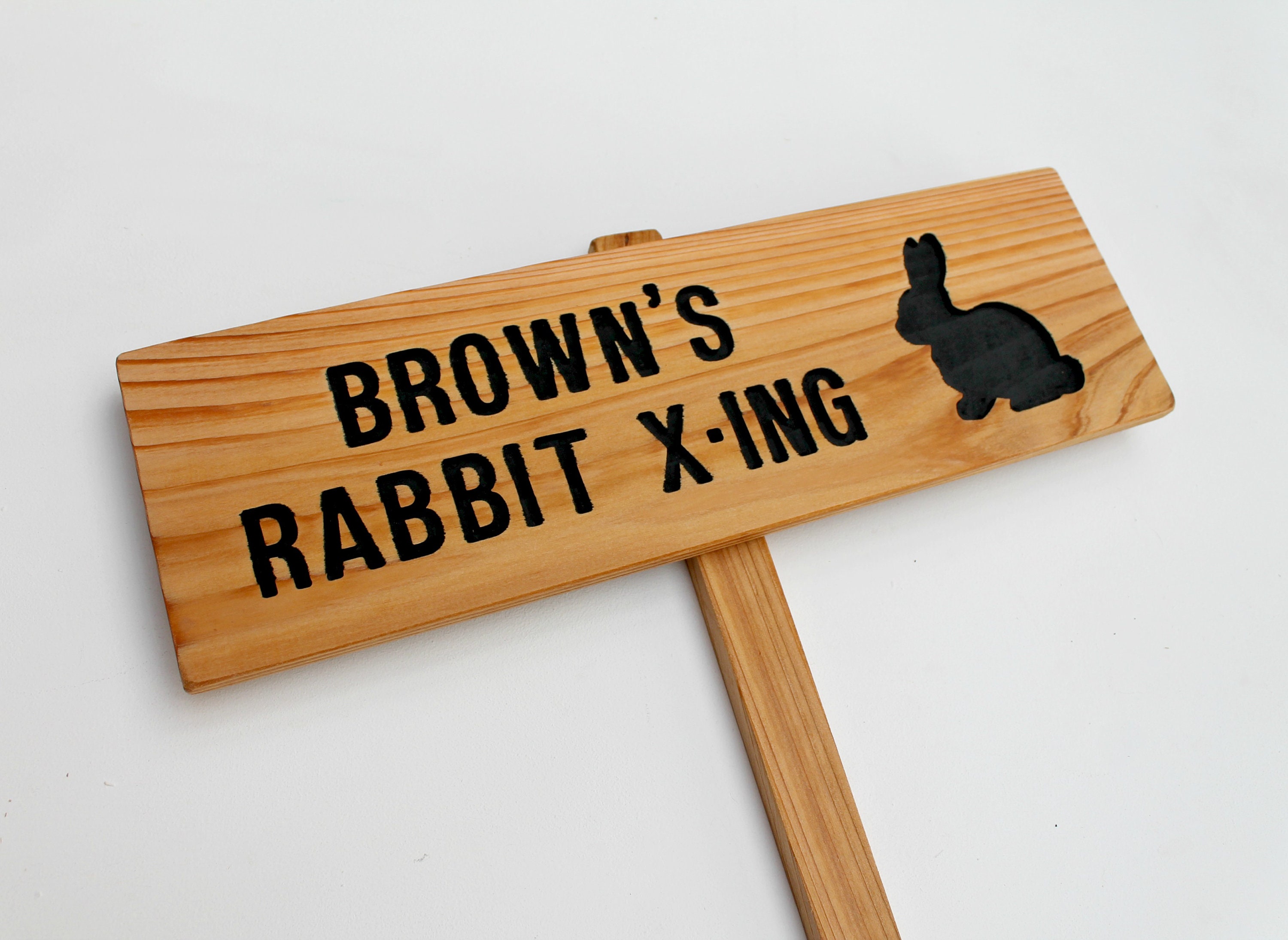 RABBIT X-ING, Rabbit Crossing, Outdoor Sign, Nature Signage, Gift