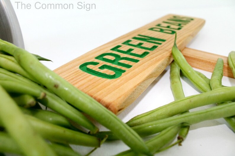GREEN BEANS Garden Marker BEANS Garden Sign Painted & Oil Etsy