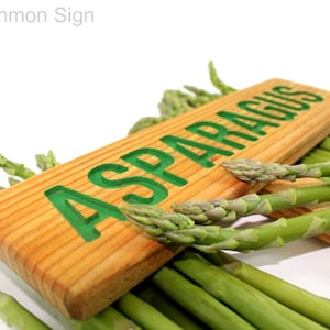 ASPARAGUS Garden Sign, Plant Label, Outdoor Sign, Yard Art, Spring Vegetable Sign, Perennial Marker, Asparagus, Veggie Sign image 1