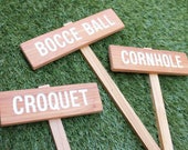 YARD GAME Signs, Party Signs, Wedding Game Signs, Family Reunion, BBQ, Bocce Ball, Croquet, Cornhole, Horseshoes, Lawn Games, Frisbee