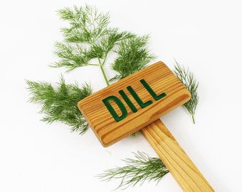 DILL Herb Garden Sign, Painted & Oil Sealed Cedar Wood: Hand Routed, Herb Marker, Garden Signage, Custom Garden Sign, Personalized Marker