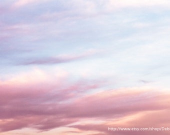 Dreamy Clouds Sky  - Spring Summer Nature Photography - Pink Purple Yellow Blue - Wall Art - Home Decor Fine Art Print -