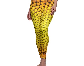 Women's Casual Leggings -Sunflower Disk Florets Pattern