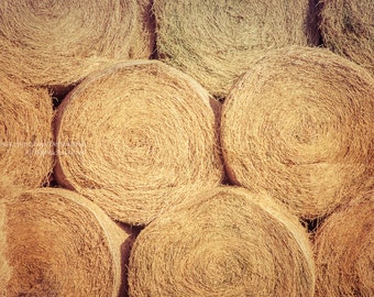 Hay There -Round Hay Bales In A Haystack Closeup -Farm & Ranch Agriculture Art -Fine Art Photo Print -Farmhouse Decor -Home Decor Wall Art