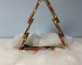 Light-Up Christmas Tree with Customizable Ornament Display