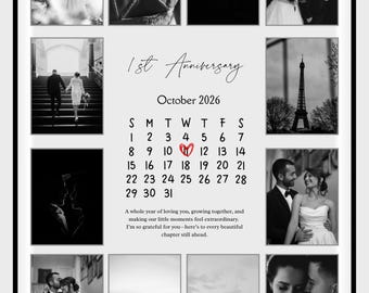 Personalized Anniversary Polaroid Photo Collage, Canva Template (Digital Download)