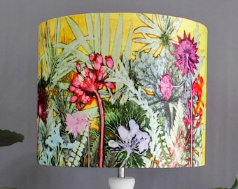 Tropical Sunshine Lampshade, Ceiling or Pendant Lampshade, Many Sizes Available, Light Shade for Table Lamp, Yellow and Pink Lampshade