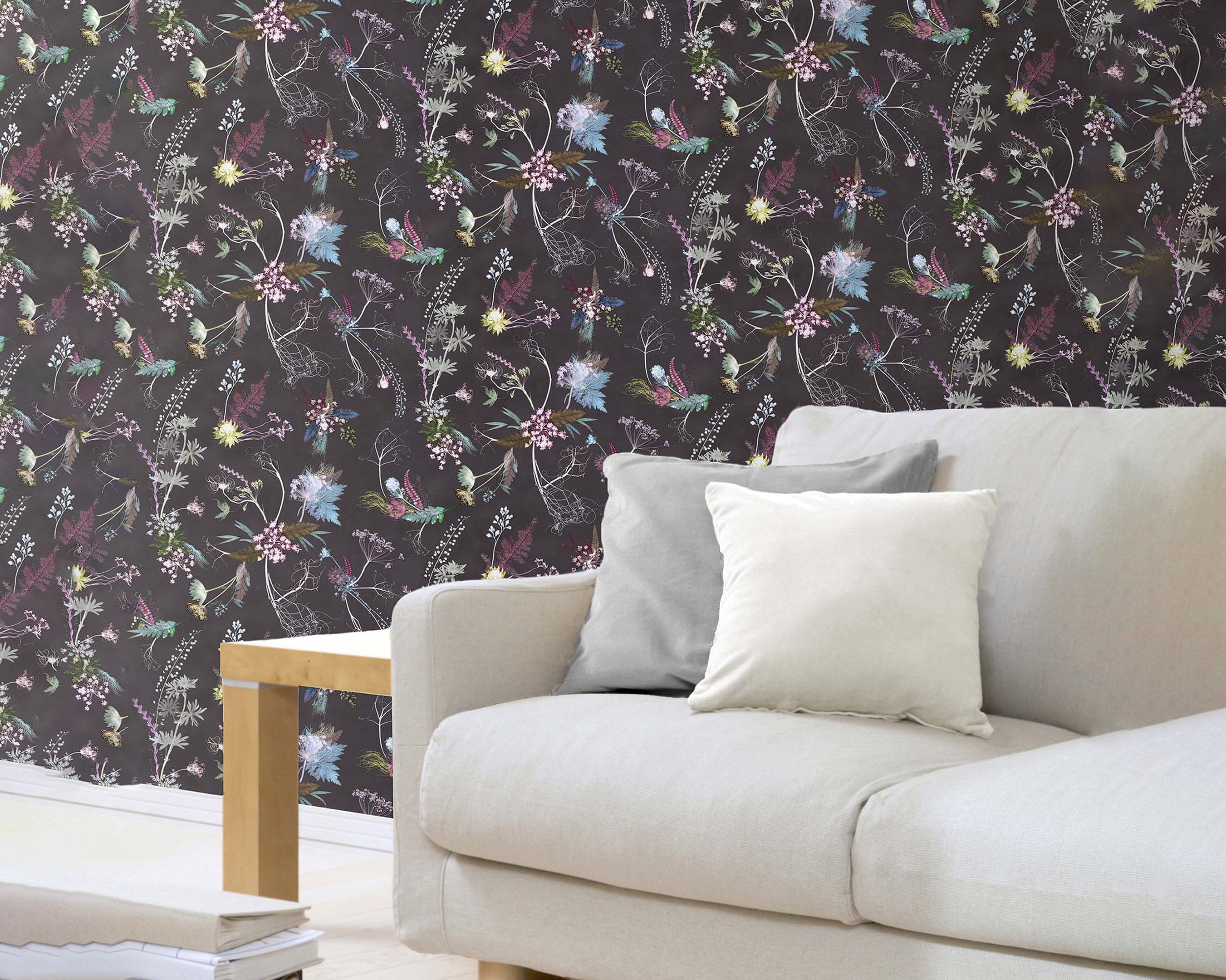 Floral Botanical Wallpaper Edwardian Blooms Design