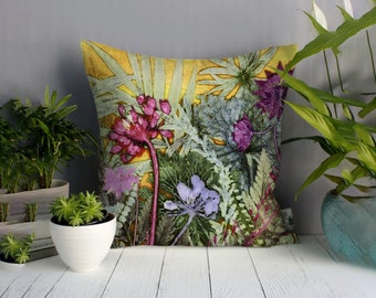 Tropical Paradise - Botanical Pillow - Scatter Cushion - Handmade Floral Cushions - Perfect Home Decor