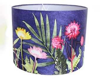 Blue Jungle - Lampshade For Table Lamp - Handmade Lampshade - Floral Lampshade - Unique Lampshade