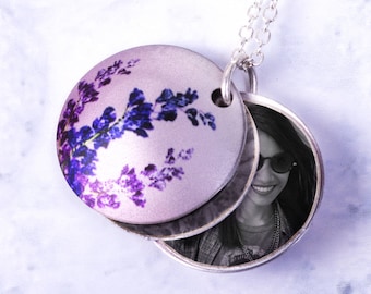 July Birth Flower Locket - Personalised Locket - Handmade Locket - Unique Gift - Mother's Day