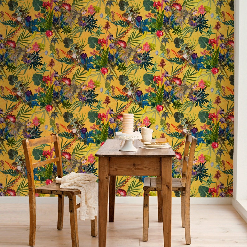 Floral Botanical Wallpaper Summer Tropics Design Bold Home - Etsy UK