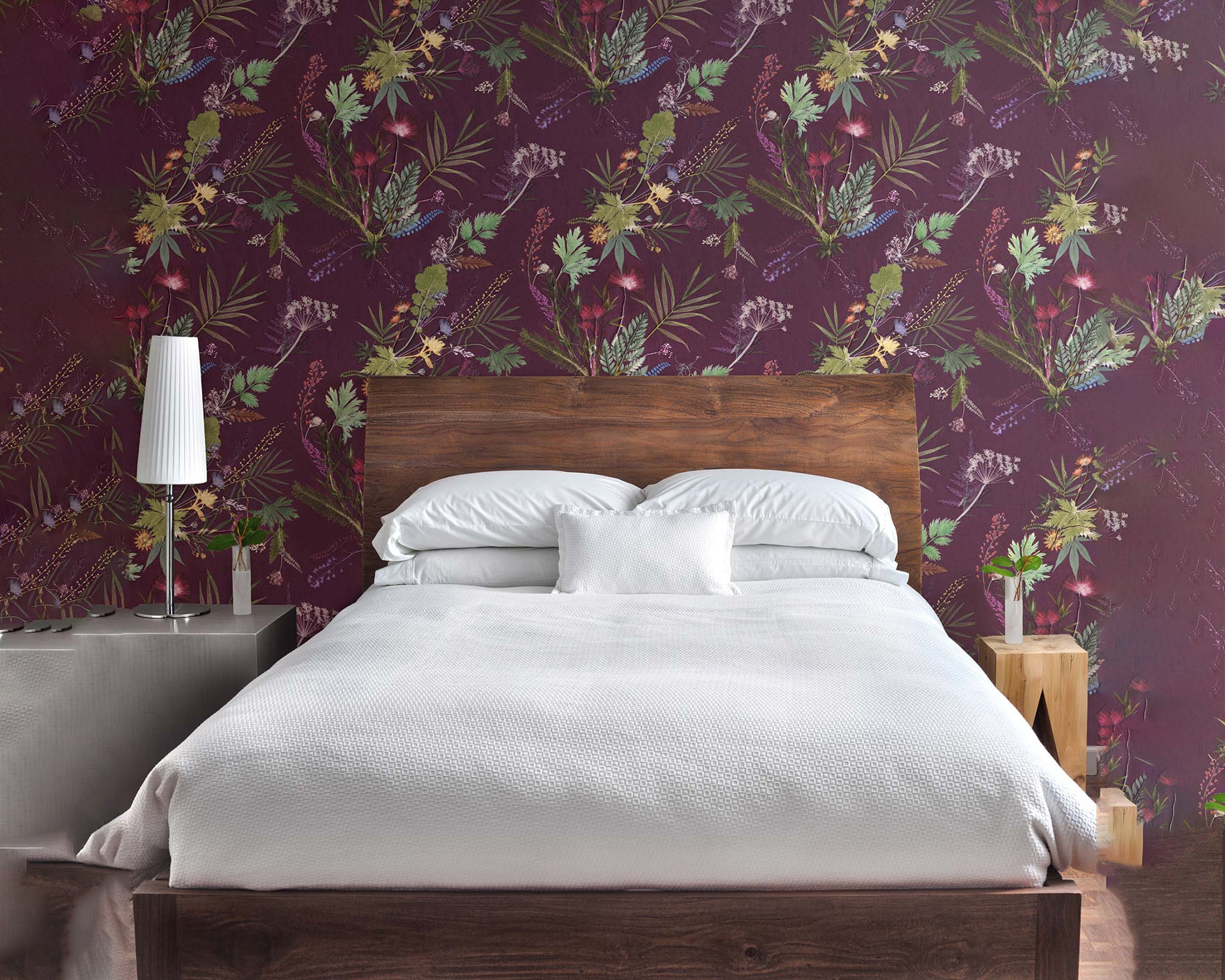 Floral Botanical Wallpaper, Tropical Wine Design, Bold Home Décor ...