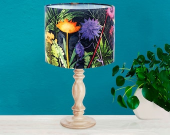 Handmade Lamp - Midnight Jungle - Lampshade For Table Lamp - Unique Lampshade - Floral Lampshade