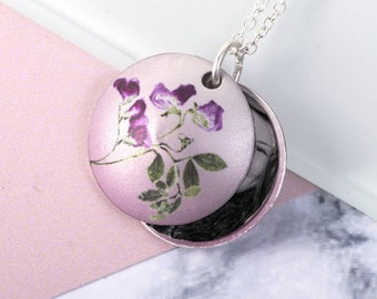 Personalised Locket - April Birth Flower - Handmade Locket - Unique Gift - Gift For Her