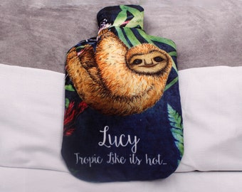 Personalised Hot Water Bottle Cover - Gift For Her - Homemade Gift - Unique Gift - Animal Cover