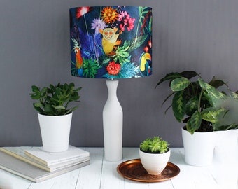 Lampshade For Table Lamp - Floral Lampshade - Jungle Surprise - Decorative Lampshade - Handmade Lampshade