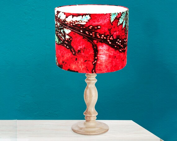 Strawberry Fern Floral Lampshade Light Shade for Ceiling Lampshade for Table Lamp Red and Green Lamp shade Pendant Hanging Lampshade