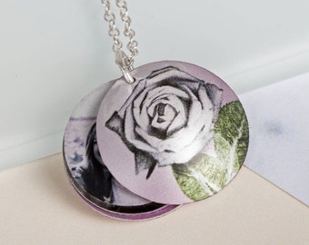 Personalisierte Medaillon - einzigartiges Geschenk - handgemachte Medaillon - Juni Geburt Blume - Muttertag