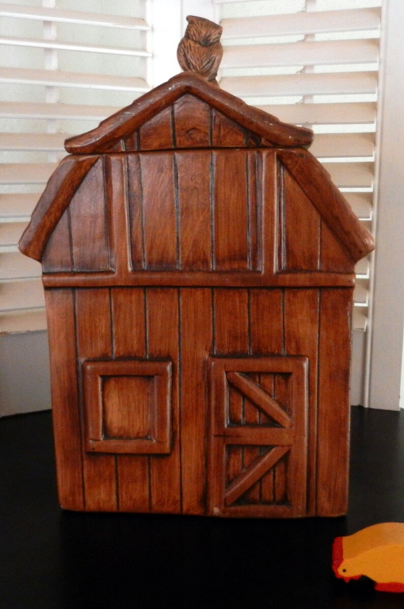 Vintage Ceramic Treasure Craft Cookie Jar With Owl Cookie Barn Etsy