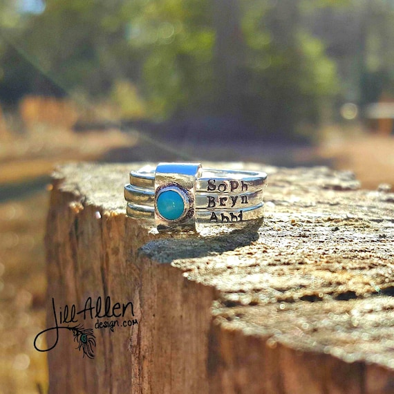 Mothers Birthstone Stacking Rings, Personalized Rings, Mother Ring