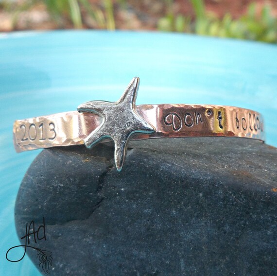 Items similar to Personalized Graduation Bracelet- hand stamped, don't ...