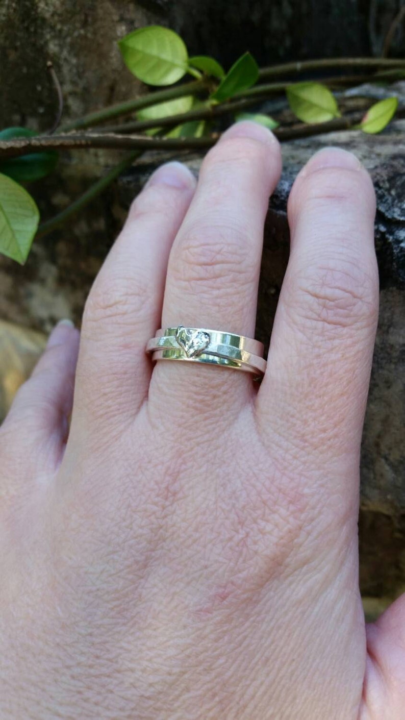 Mothers Custom Ring Hand Stamped Spinner Ring Sterling Etsy