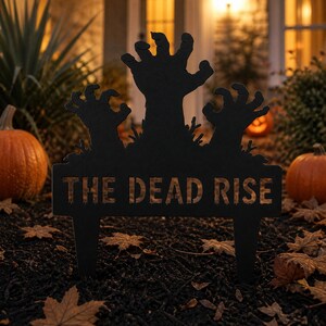 Personalized Halloween Garden Stakes, Custom Metal Yard Signs, Zombie Skeleton Bat Decor, Spooky Graveyard, Outdoor Fall Lawn Decorations