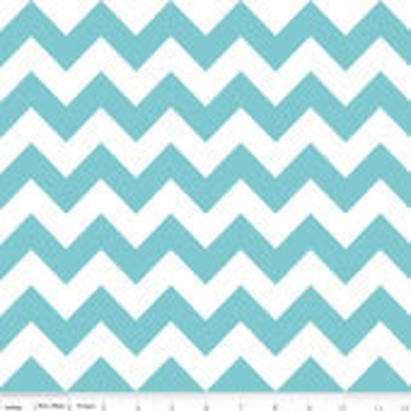 LAST YARD Aqua Chevron fabric by Riley Blake One Yard