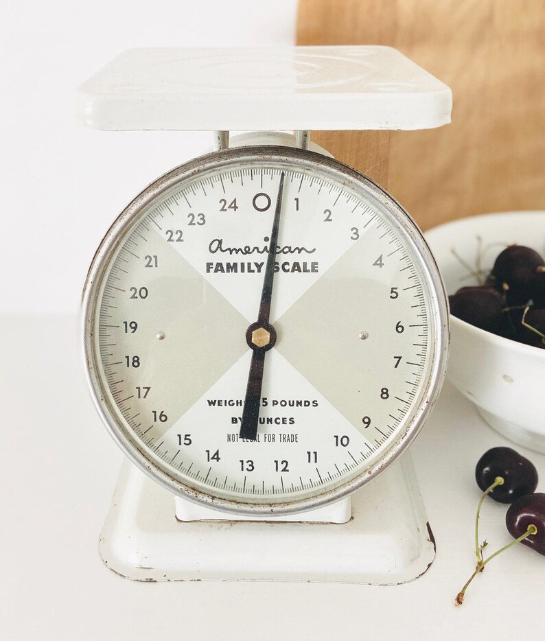Vintage Metal Scale Kitchen Scale White Metal Scale Etsy