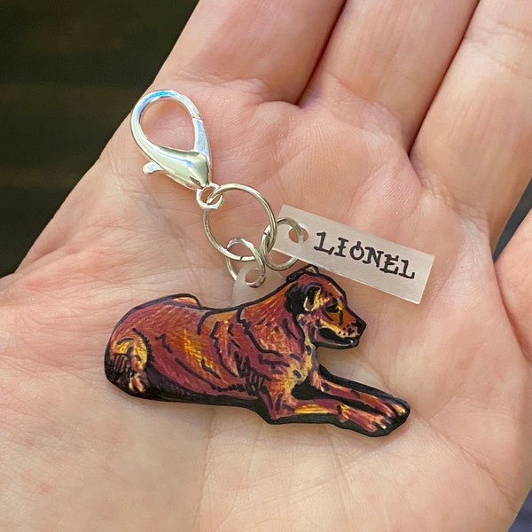 Personalized hand drawn shrink art charms