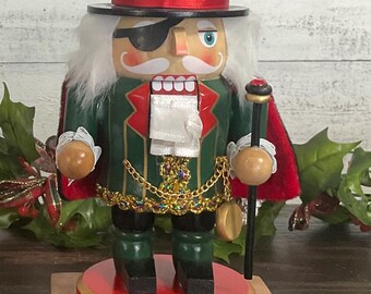 Wood Nutcracker Stocking Holder 'The EMPEROR' / 8" Soldier Nutcracker Stocking Hanger / Christmas