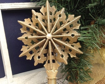 8 tall filigree punched snowflake tree topper shimmery gold snowflake mini tree christmas tree decor free shipping - Mini Christmas Tree Topper 8 tall filigree punched snowflake tree topper shimmery gold snowflake mini tree christmas tree decor free shipping - Mini Christmas Tree Topper