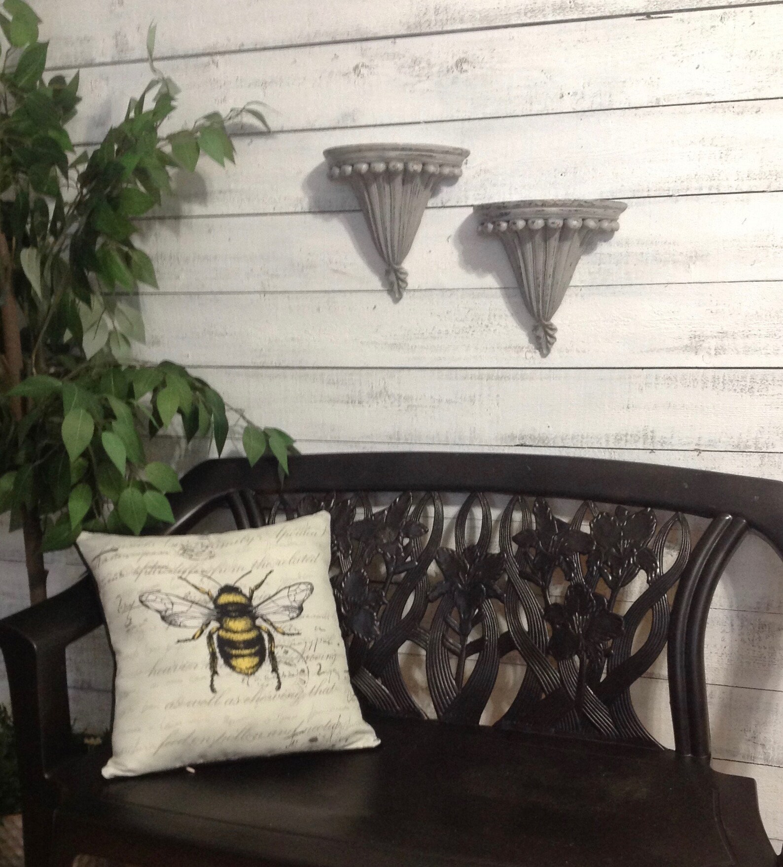 Pair of Gray Wall Shelves Heavy Gray Wall Decor Cottage | Etsy