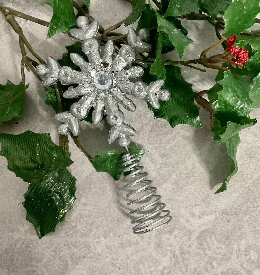 Mini Silver Snowflake Tree Topper 4