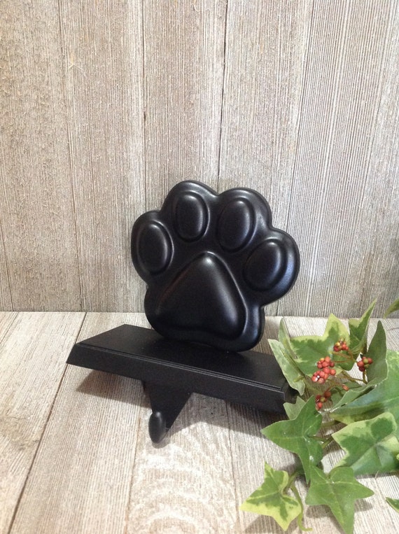 Black Dog Paw Stocking Holder Metal Dog Paw Print Stocking Etsy