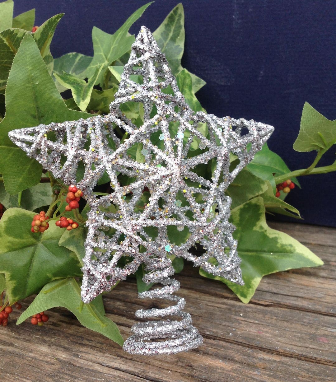 4.5 Silver Wire Star Tree Topper, Silver Star Tree Topper, Small Tree