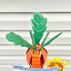 Ywmigl 12 Set Easter Carrots Yard Decorations DIY Carrots Yard Sign Stakes Easter Plastic Outdoor Decorations For Spring Lawn Garden Yard